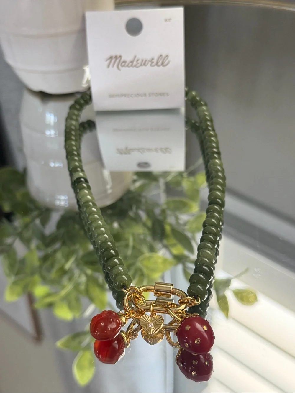 Madewell Semiprecious Stone Beaded Necklace Curated Charm Garden - Picture 1 of 5